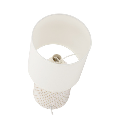 Lampa stołowa biała ceramika nocna Iner Candellux 41-79848
