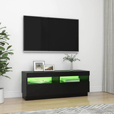 Szafka pod TV z oświetleniem LED, czarna, 100x35x40 cm