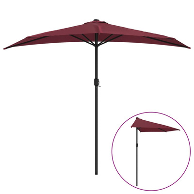 Półparasol balkonowy, aluminium, bordo, 270x144x222 cm