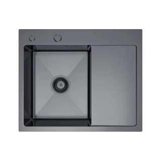 Zlewozmywak stalowy KATIA grafit lewa
