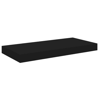 vidaXL Półki ścienne, 4 szt., czarne, 50x23x3,8 cm, MDF