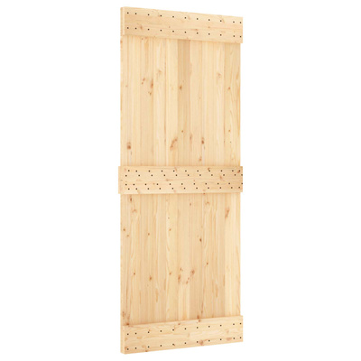 Drzwi przesuwne 85 x 210 cm Lite Drewno Sosnowe (Nieobrobione)