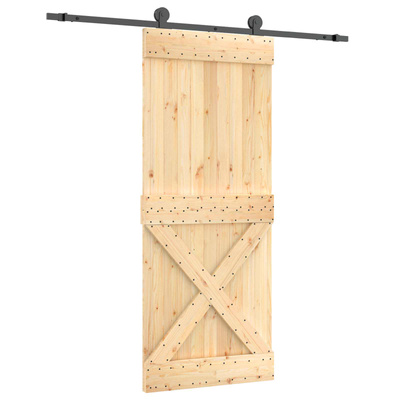 Drzwi przesuwne Naturalny i czarny 85 x 210 cm