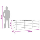 Podniesiona rabata ogrodowa Czarny 300 x 100 x 91 cm