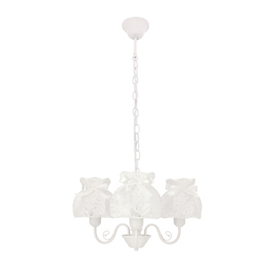 Lampa wisząca z abażurami Rossini biała potrójna do salonu E27