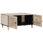 Stolik kawowy Biały 80 x 54 x 40 cm Drewno inżynieryjne