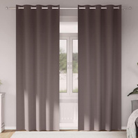 Firany blackout z kółkami 2 pcs Ciemny brąz 225 x 140 cm