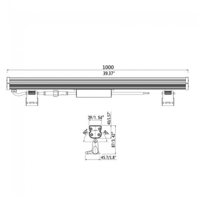 Naświetlacz liniowy Wall washer LED 230V - IP65 - Ciepła barwa - 48W