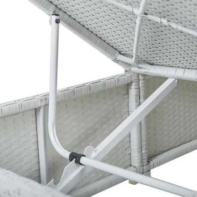 vidaXL 3-częściowy zestaw, leżaki ze stolikiem, polirattan, białe