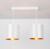 Lampa wisząca z abażurami Atlanta biała podwójna na listwie nowoczesna