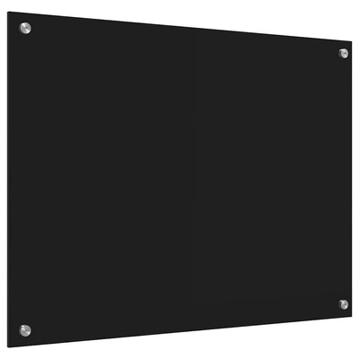 Panel kuchenny Czarny 80 x 60 cm szkło hartowane