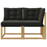 2 szt. Modułowa sofa na zewnątrz Biały