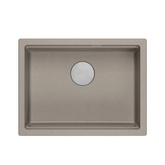 LOGAN 100 GraniteQ zlewozmywak soft taupe 59,5x45,1x21,5 cm 1-komorowy podwieszany z syfonem manualnym stal szlachetna