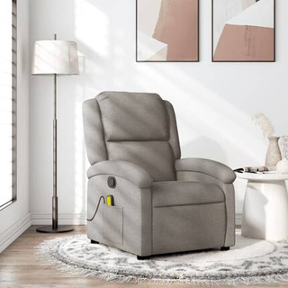 vidaXL Rozkładany fotel masujący, taupe, obity tkaniną wariant 8