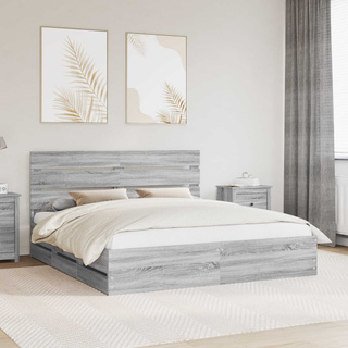 Ramka łóżka Szary Sonoma 200 x 200 cm Drewno inżynieryjne