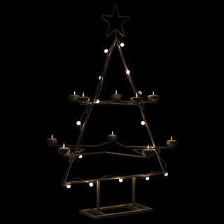 Metalowa choinka świąteczna, do dekoracji, czarna, 75 cm