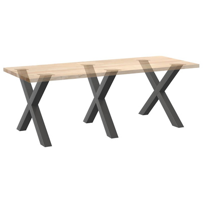 Nogi do stołu jadalnego w kształcie litery X 3 szt. Antracyt 90x(72-73) cm Stal
