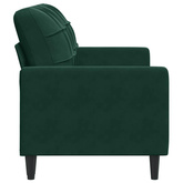 Sofa 2-osobowa, ciemnozielona, 140 cm, tapicerowana aksamitem