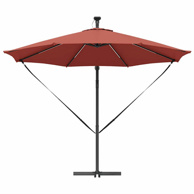 Parasol plażowy Ze LED Lights terakota 294 x 294 x 248 cm