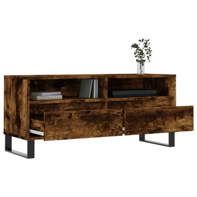 vidaXL Szafka pod TV, przydymiony dąb, 100x34,5x44,5 cm model standard