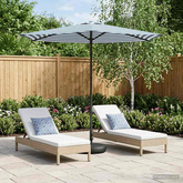 Parasol ogrodowy z podstawą 270 x 270 cm Poliester Prostokątny