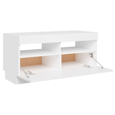 vidaXL Szafka pod TV z oświetleniem LED, biała, 80x35x40 cm