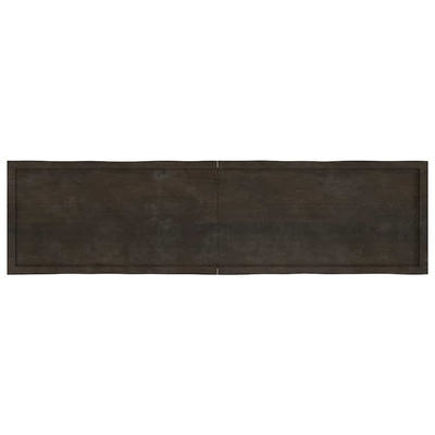 Blat, ciemnobrązowy 200x50x(2-6)cm drewno z naturalną krawędzią