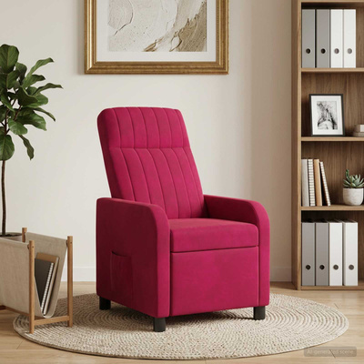 Fotel recliner Czerwone wino Welur