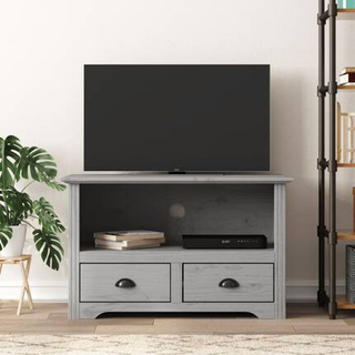 vidaXL Szafka pod TV BODO, 2 szuflady, szara, 91x43x56 cm, sosnowa