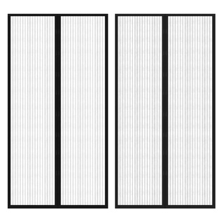 Moskitiery na drzwi, 210 x 100 cm, 2 szt., z magnesem, czarne