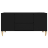 vidaXL Szafka pod TV, czarna, 102x44,5x50 cm, materiał drewnopochodny