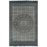 Dywan typu kilim, bawełna, 120 x 180 cm, szary ze wzorem vidaXL