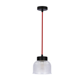 Lampa wisząca 15cm bezbarwna/czerwony kabel Liverpool Ledea 50101287