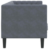 Sofa Ciemnoszary 194 x 74,5 x 70,5 cm Aksamit