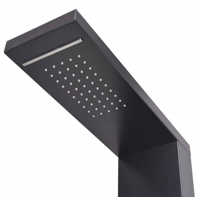 vidaXL Panel prysznicowy, aluminiowy, czarny matowy