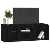 vidaXL Szafka pod TV, czarna, 100x31,5x35 cm, materiał drewnopochodny