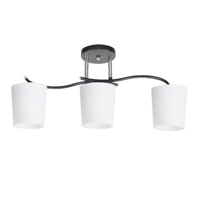 Lampa Sufitowa Chromowy+Czarny 3X40 E27 Klosz Biały Esnyr