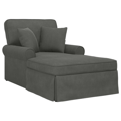 Chaise Lounge z Fartuszkiem 3 szt. Ciemnoszary 91 x 157 x 91 cm