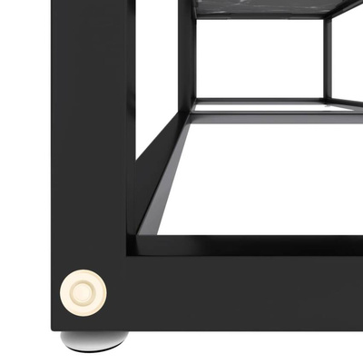 vidaXL Szafka pod TV, czarny marmur, 140x40x40,5 cm, szkło hartowane