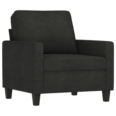 vidaXL Fotel z podnóżkiem, czarny, 60 cm, obity tkaniną