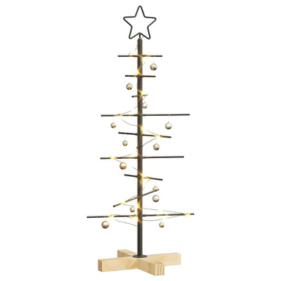 Metalowa choinka świąteczna z podstawą Czarny 89 cm