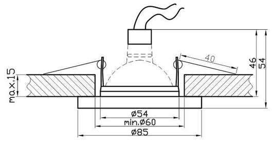 Oprawa stropowa hermetyk chrom IP65 kwadrat SH-05 2290903