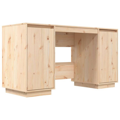 vidaXL Biurko, 140x50x75 cm, lite drewno sosnowe