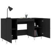 vidaXL Biurko, czarne, 140x50x75 cm, materiał drewnopochodny