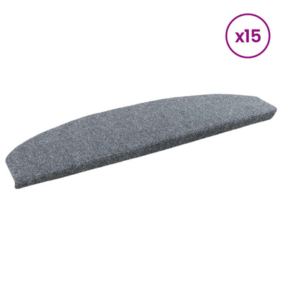 Samoprzylepne maty na schody Półokrąg 15 pcs jasnoszary
