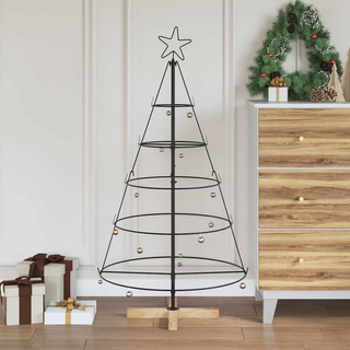 Choinka Stożkowa Świąteczna z podstawą Czarny 126 cm Stal