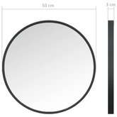 vidaXL Lustro ścienne, czarne, 50 cm
