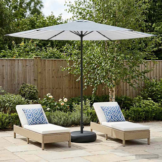 Parasol ogrodowy z podstawą 300 x 300 cm Poliester Prostokątny
