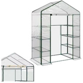 Mini Szklarnia Balkonowa Ogrodowa 4 Półki Metalowe Folia PVC 195 x 143 x 73cm