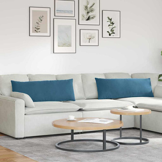 Poduszki na sofę 2 pcs Niebieski 120 x 40 cm Tkanina sztruksowa